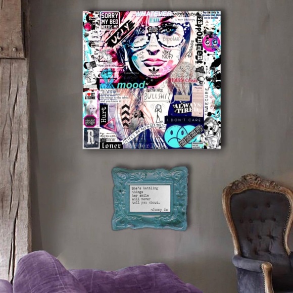 “Borderline” – Original Digital Collage Pop Art Canvas Punk/Emo Aesthetic - Picture 4 of 13